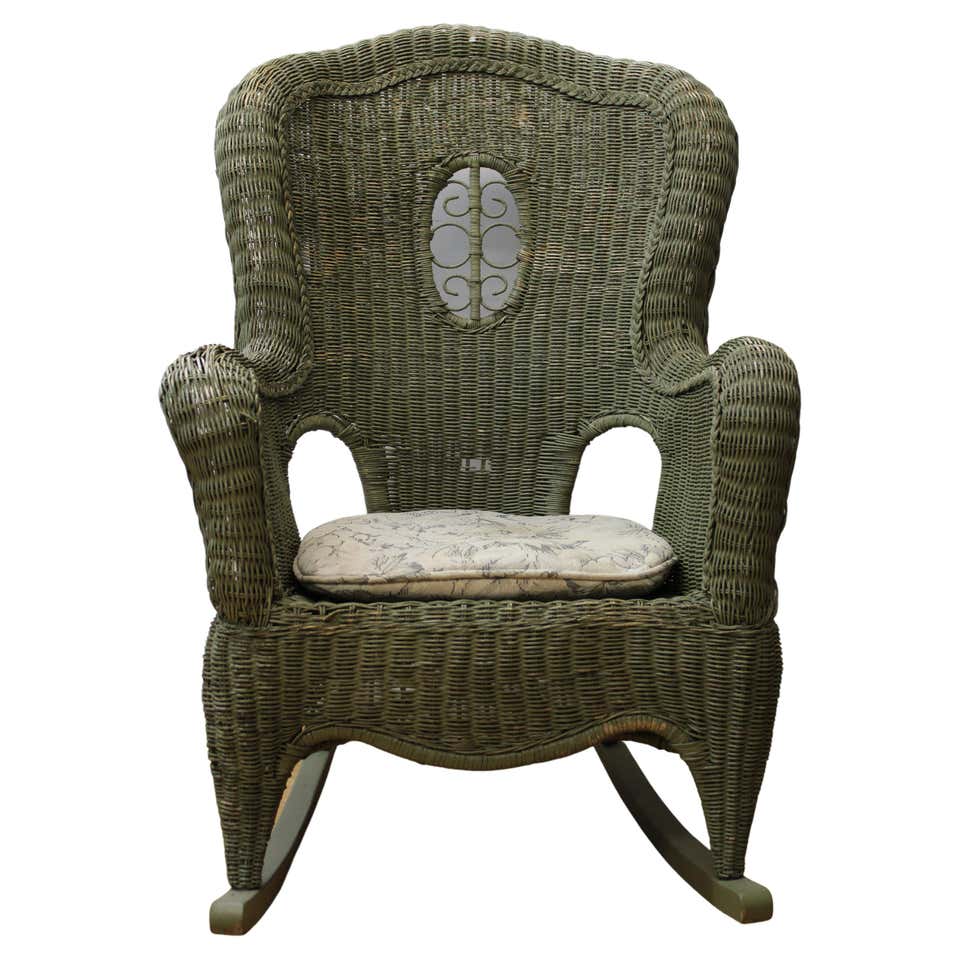 VICTORIAN WICKER PLATFORM ROCKER at 1stDibs