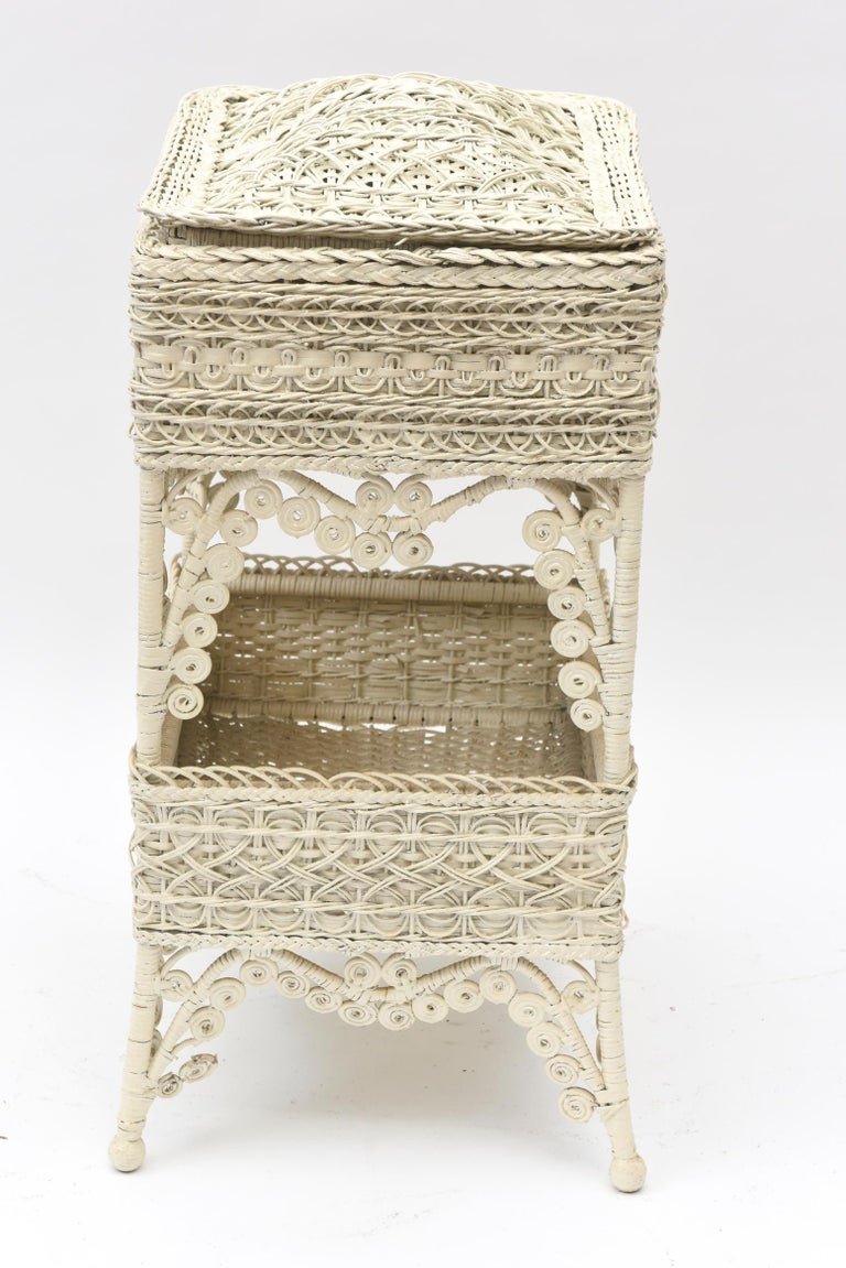 Victorian Wicker Sewing Stand For Sale at 1stDibs