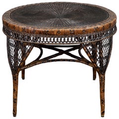 Antique Victorian Wicker Table