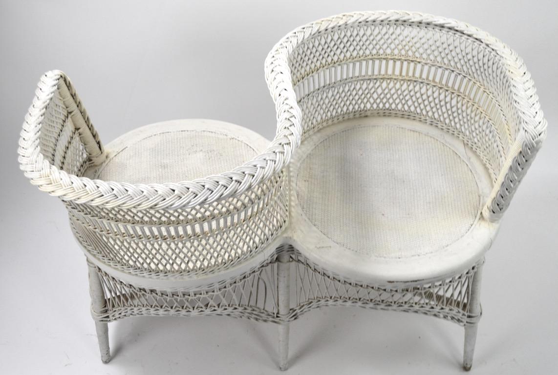 Victorian Wicker Tete a Tete In Good Condition In New York, NY