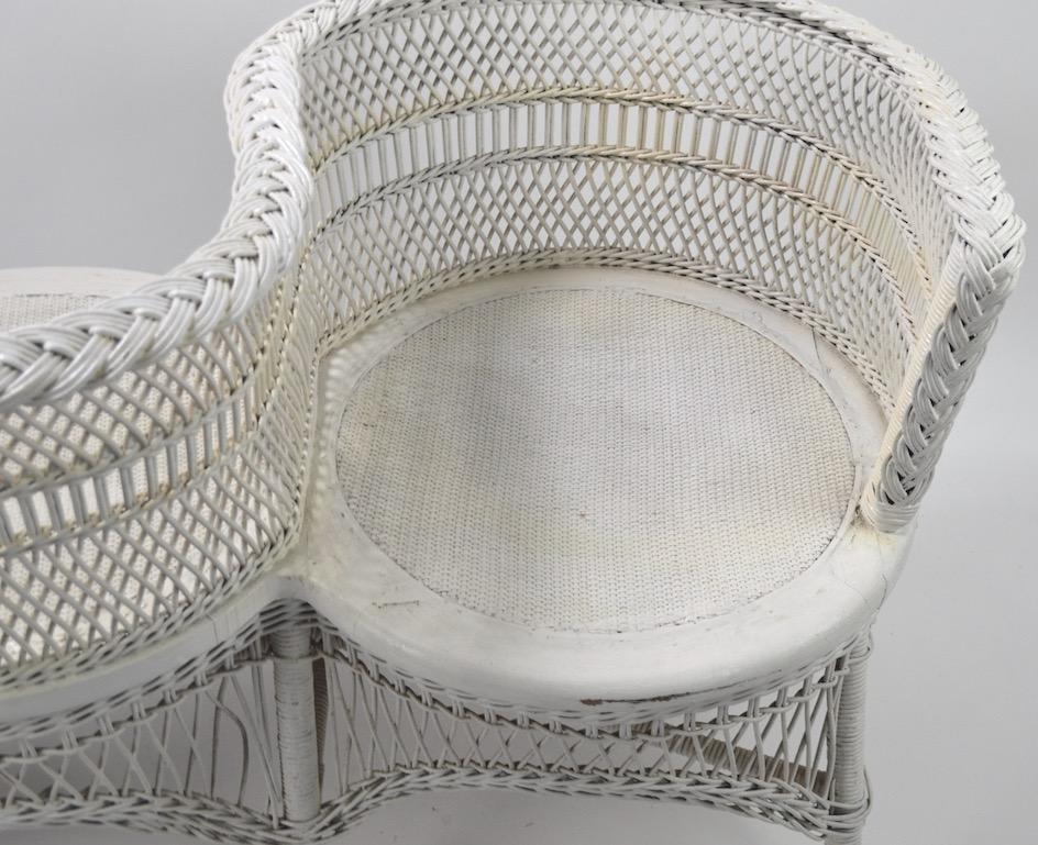 19th Century Victorian Wicker Tete a Tete