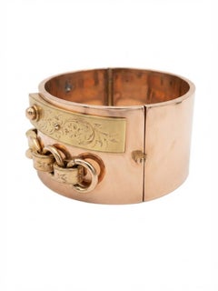 Victorian Wide Buckle Bangle 10 KT gold 1850 circa