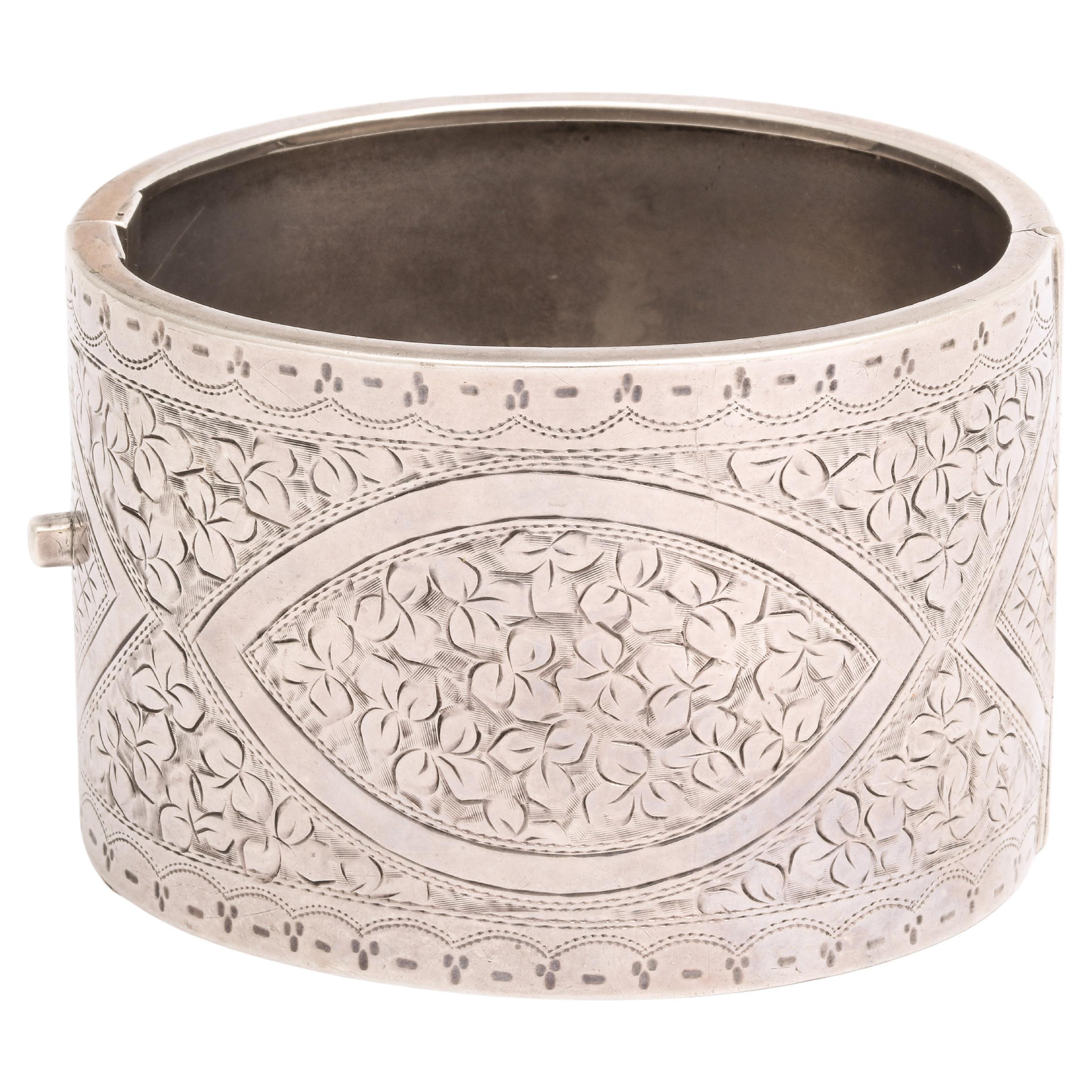 Victorian Wide Ivy Leaf Cuff Means Cling Together