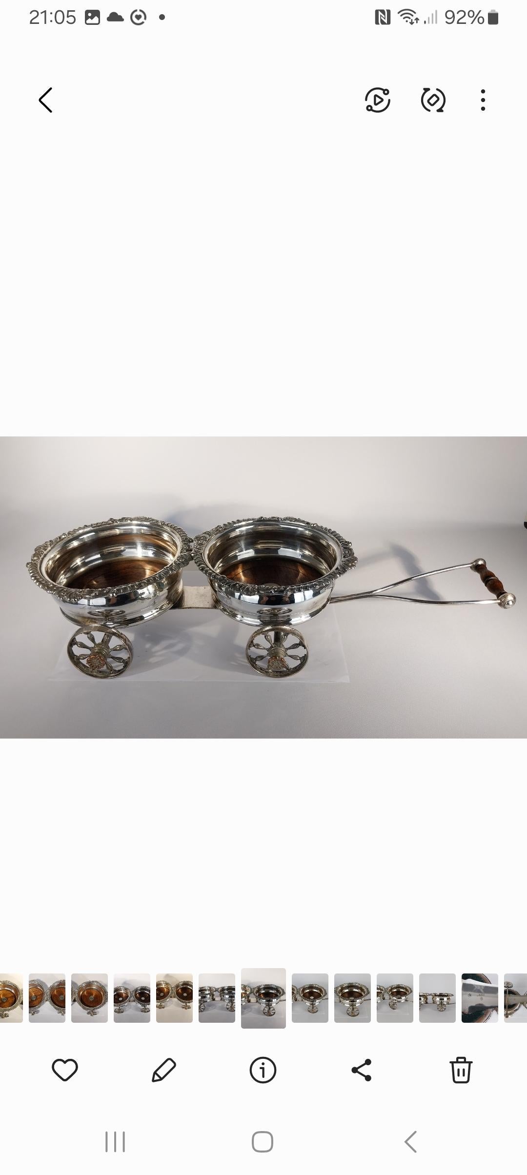 Victorian Wine Bottle Carriage Silver Plate Coaster For Sale 1