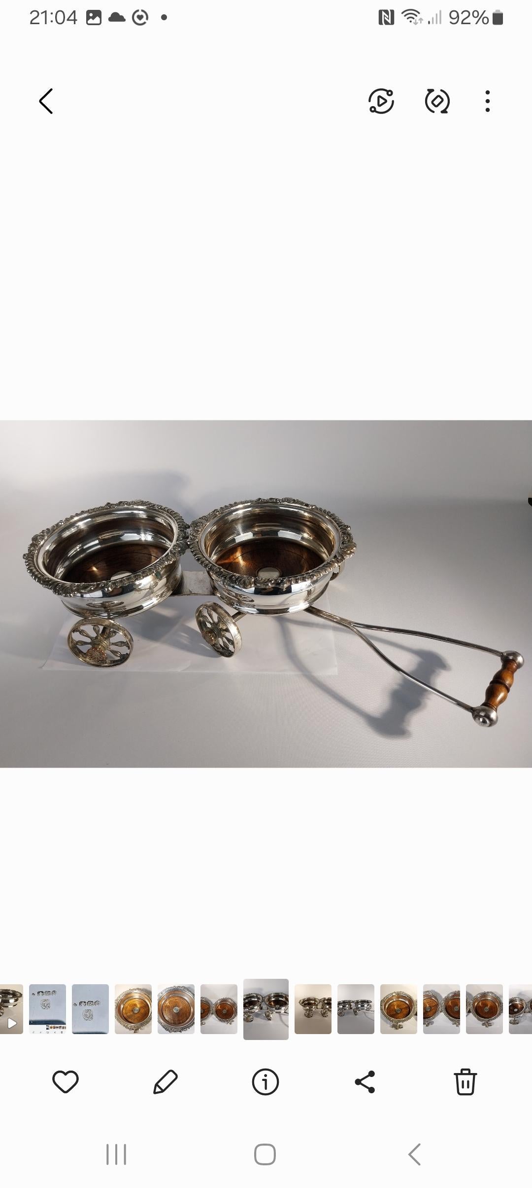 Victorian Wine Bottle Carriage Silver Plate Coaster For Sale 2