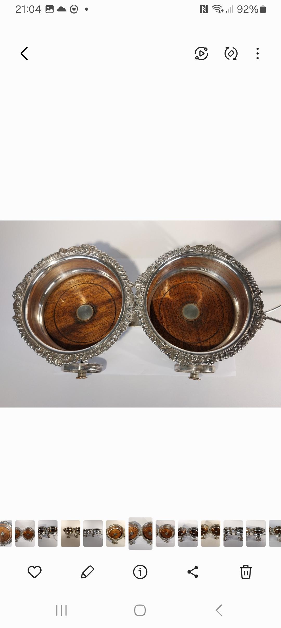 Victorian Wine Bottle Carriage Silver Plate Coaster For Sale 3