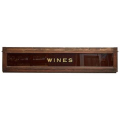 Antique Victorian 'Wines' Sign