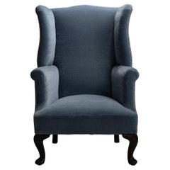 Victorian Wing Armchair in Teddy Mohair from Pierre Frey England, circa 1890