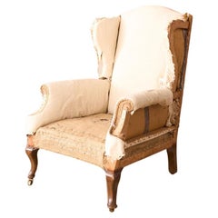 Antique Victorian wingback armchair with cabriole legs by John Reid & Sons