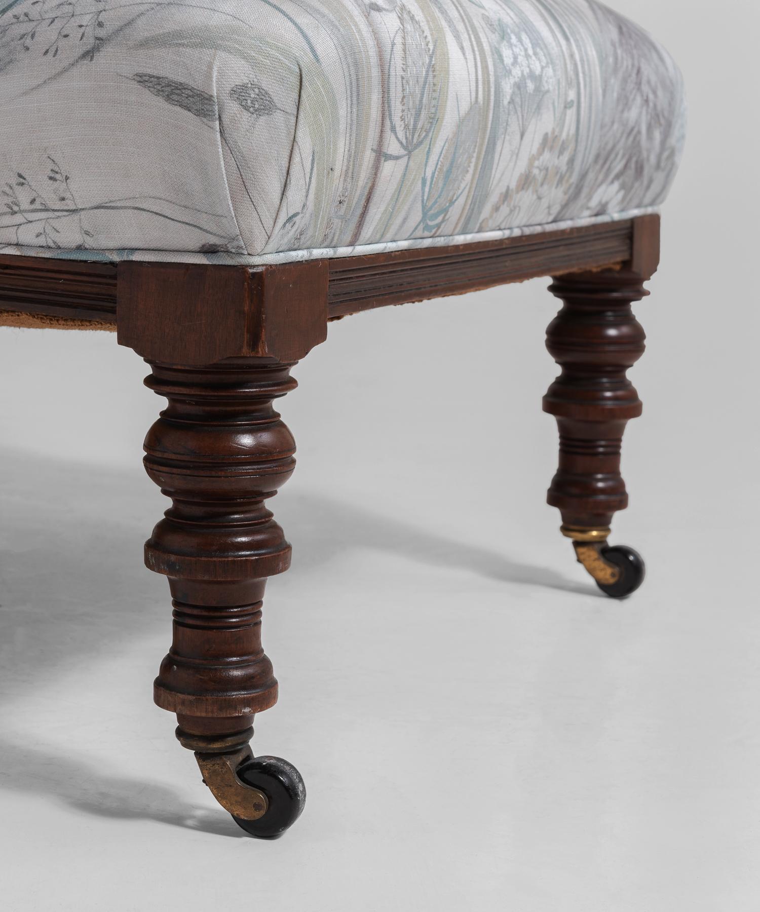 Turned Victorian Wingback Chair, England, Circa 1840