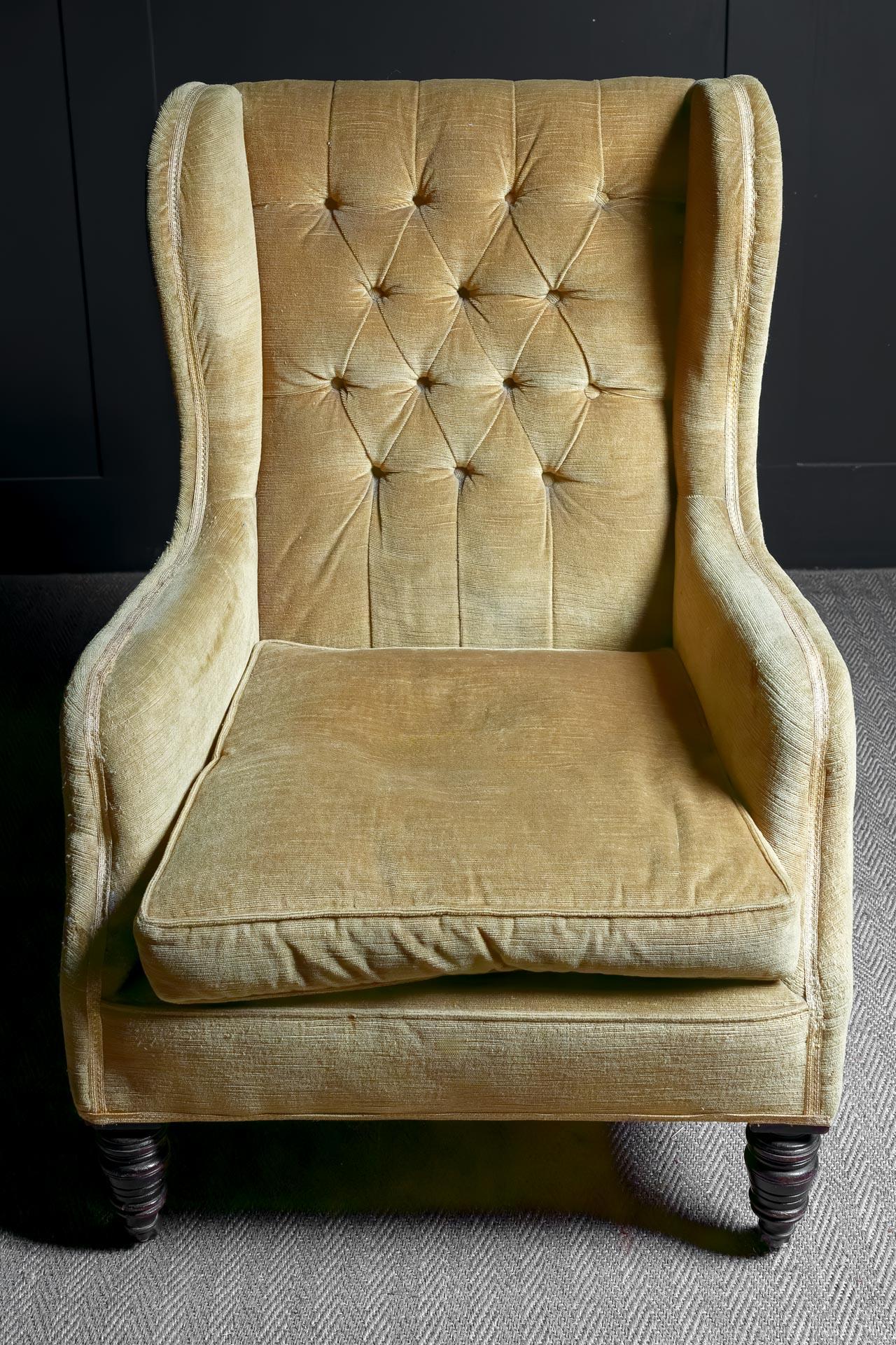 XIXe siècle Fauteuil victorien ailé de Cornelius V. Smith. en vente