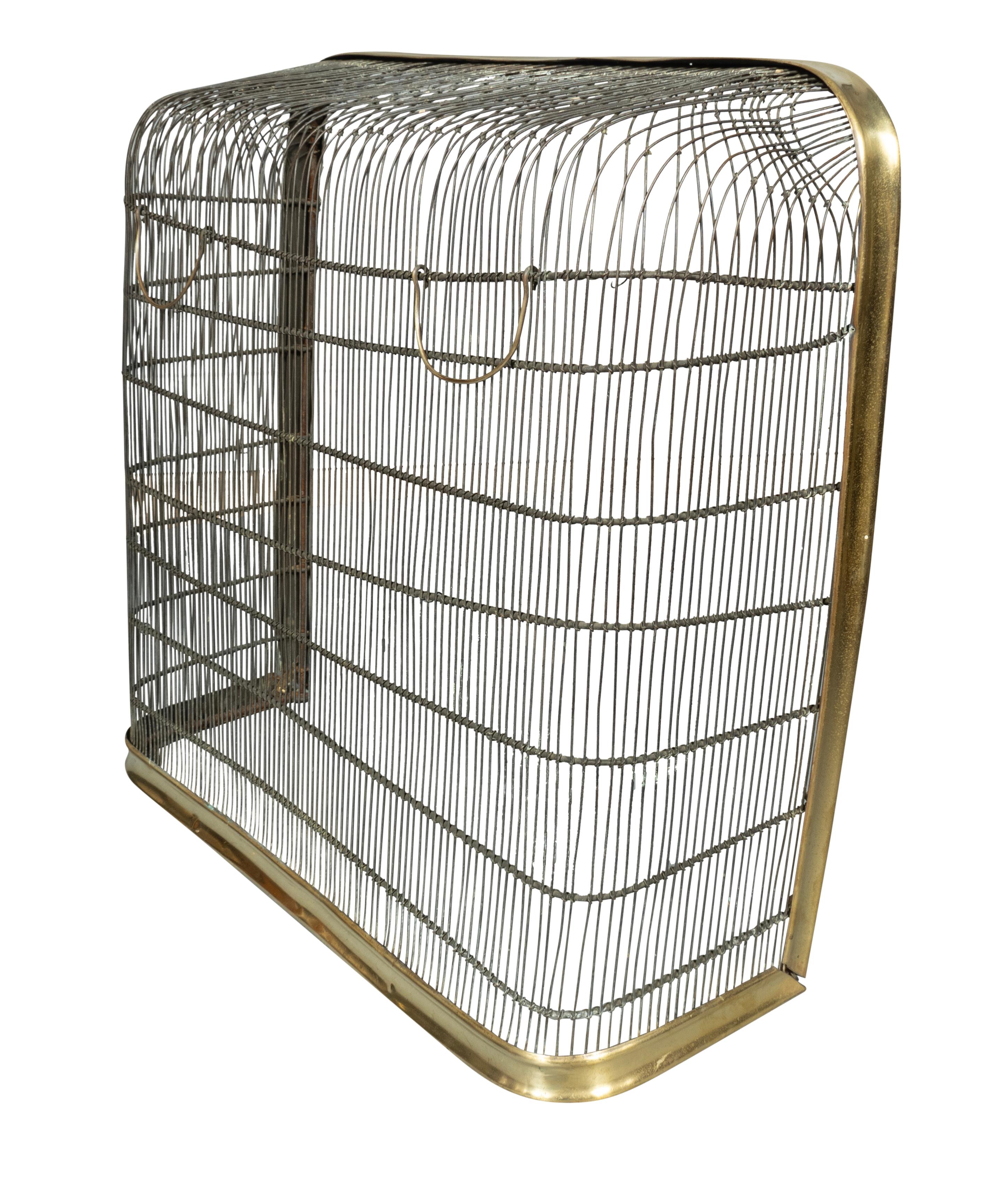 Victorian Wire And Brass Firescreen For Sale 1