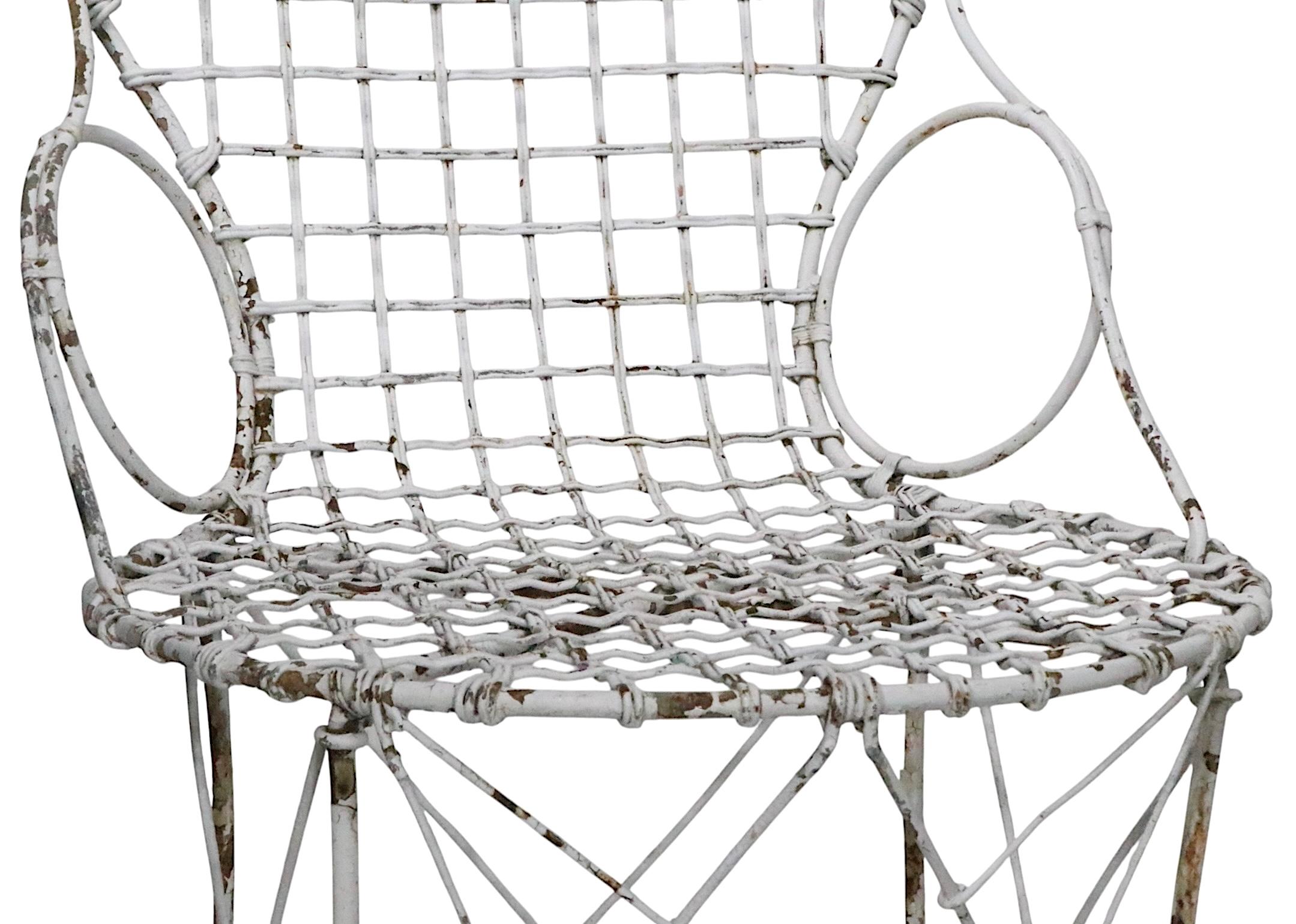 Chaises de jardin victoriennes en fil de fer par Howard & Morse vers 1880/1900 en vente 4