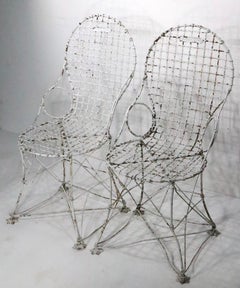 Victorian Wire Work Garden Patio Chairs by Howard & Morse c. 1880/1900