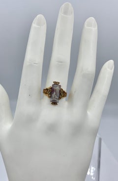 Victorian Woman and Dog Cameo Ring Pearl 14 Karat Gold