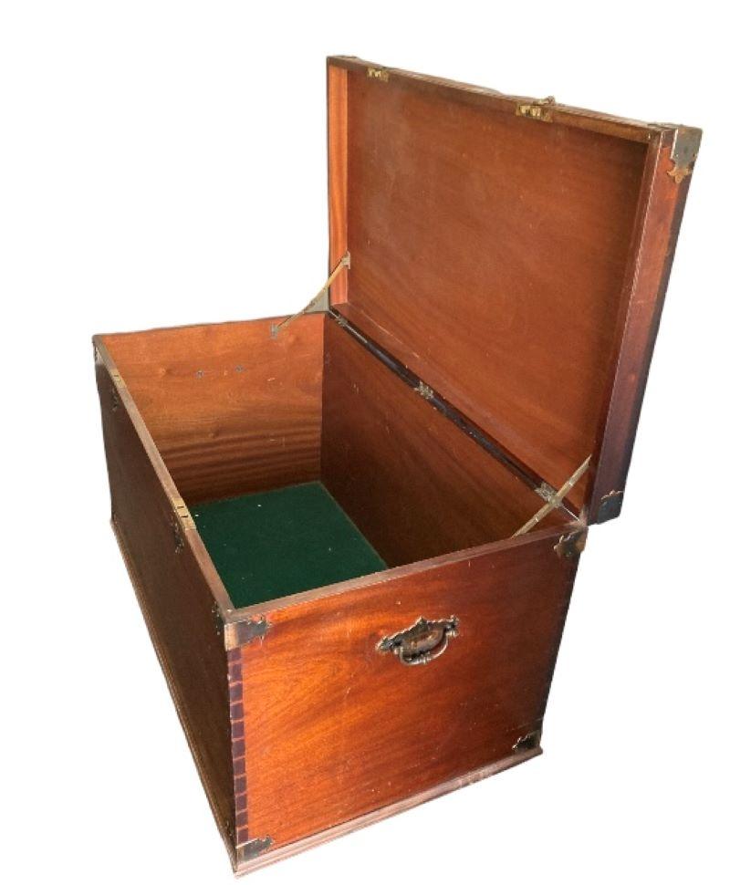 Victorian Wood Campaign Chest In Good Condition For Sale In Bishop's Stortford, GB