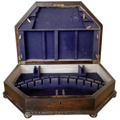 Victorian Wooden British Box, Sterling Silver, Late 19th Century