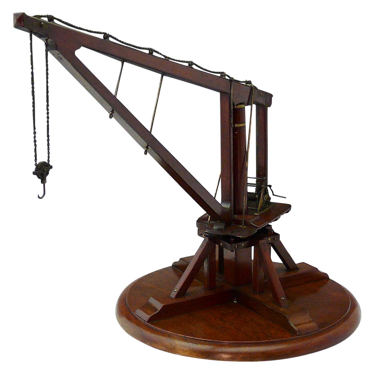 Victorian Wooden Scale Model Crane, circa 1880 For Sale