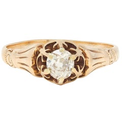 Victorian Woods & Sons 0.38 CTW  Diamond 14K Gold Antique Tassel Engagement Ring