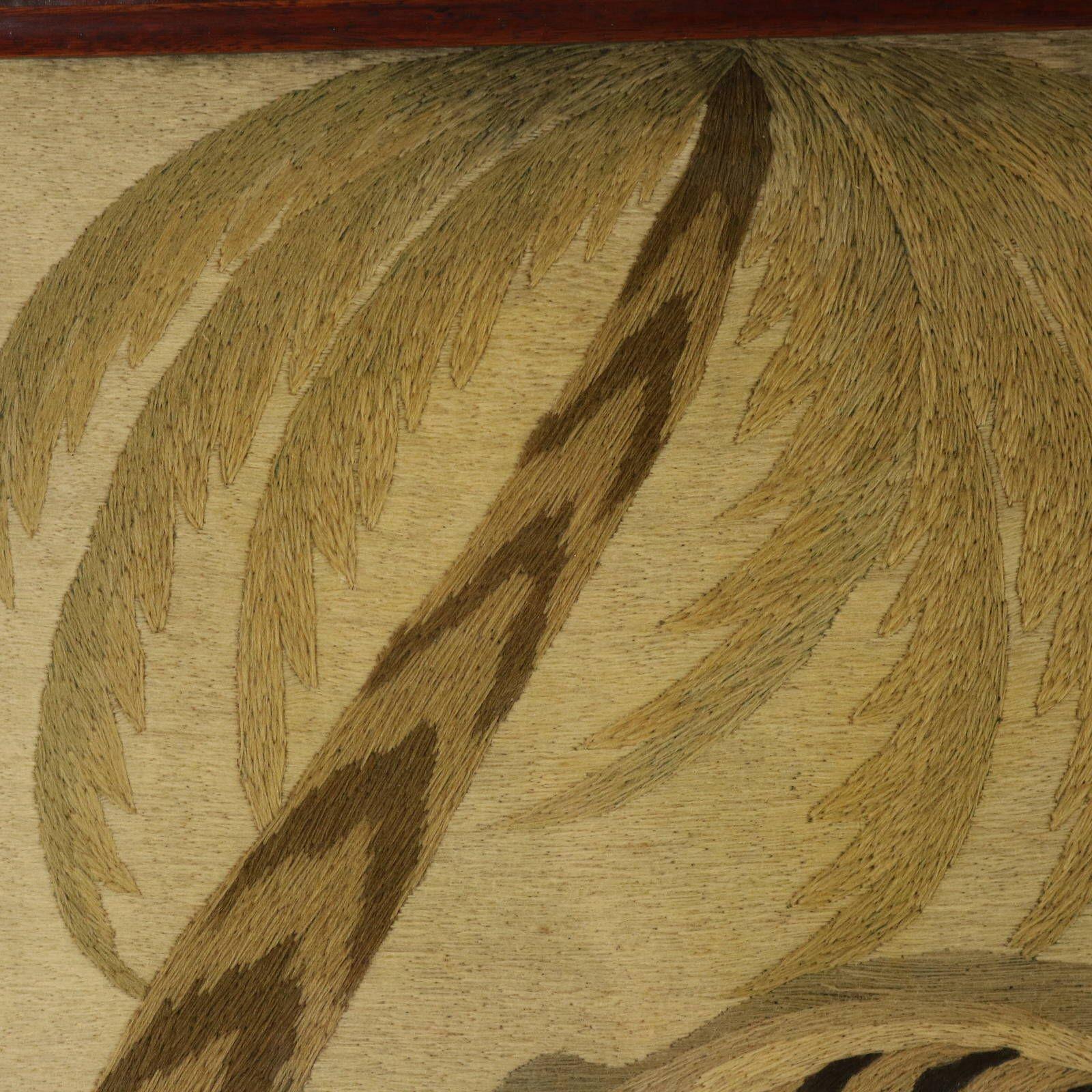 Victorian Woolwork Embroidered Picture of a Tiger For Sale 2