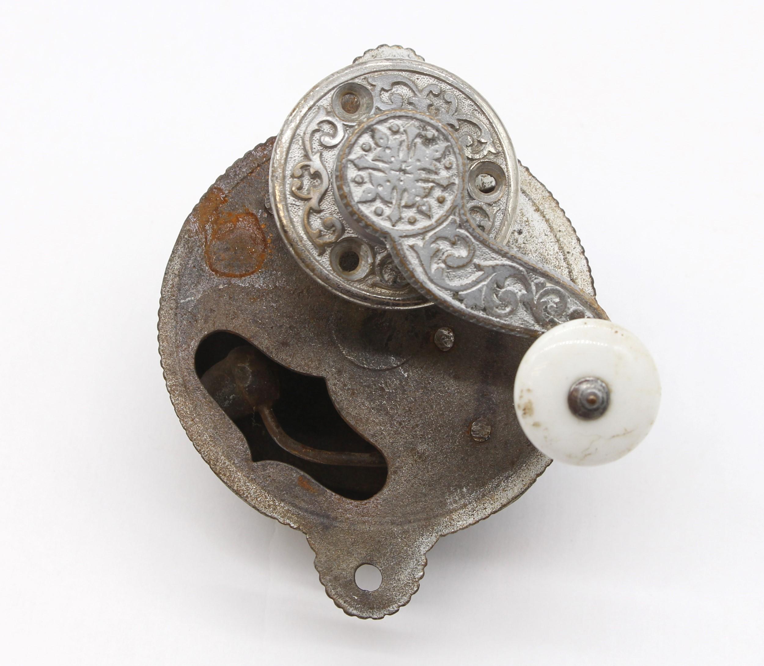 Late 19th Century Victorian Working Cast Iron Doorbell Matching Crank