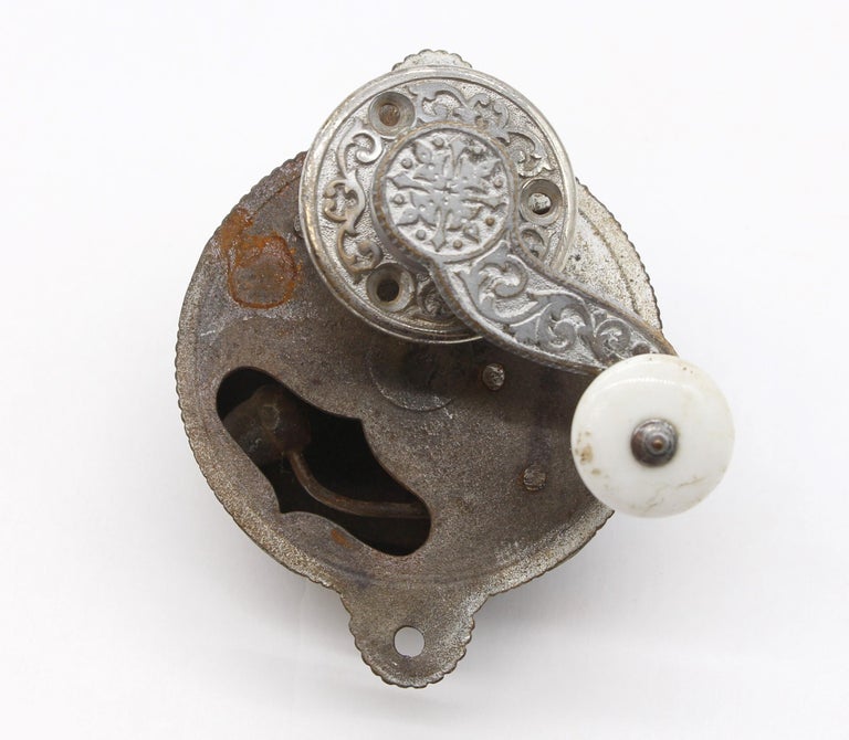 Victorian Working Cast Iron Doorbell Matching Crank For Sale at 1stDibs