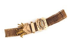 Victorian Woven Chain Slide Bracelet Heavy Gold Fill Antique Original 1860's