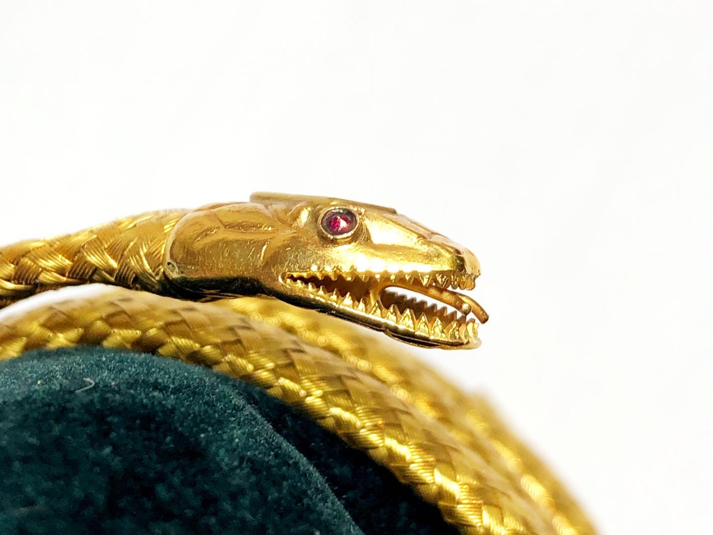 english woven gold snake bracelet