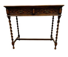 Victorian Writing Desk Jacobean Revival Barley Twist Legs 1860