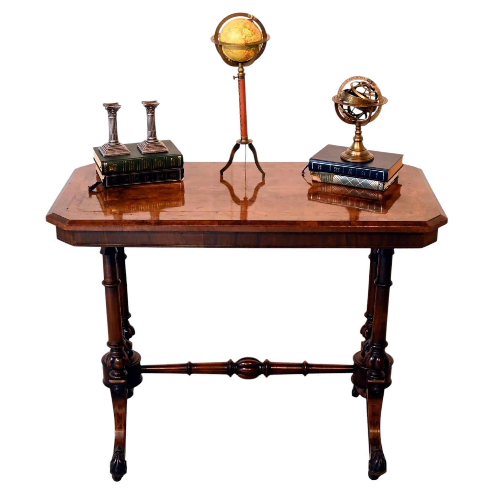 Victorian Writing Table Walnut Antique Side 1880 For Sale