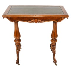 Table à écrire victorienne en noyer avec pieds en forme de tulipe, 1880