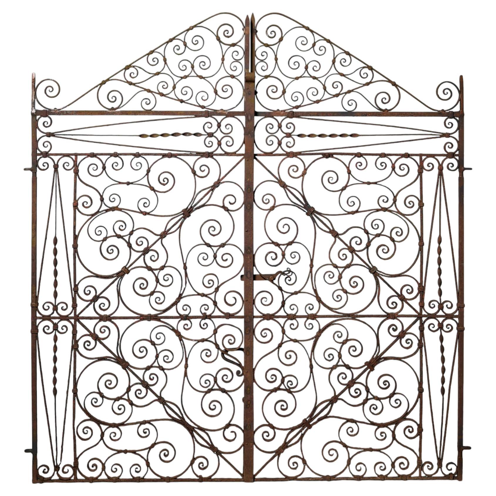 Victorian Wrought Iron English Pedestrian Gates For Sale