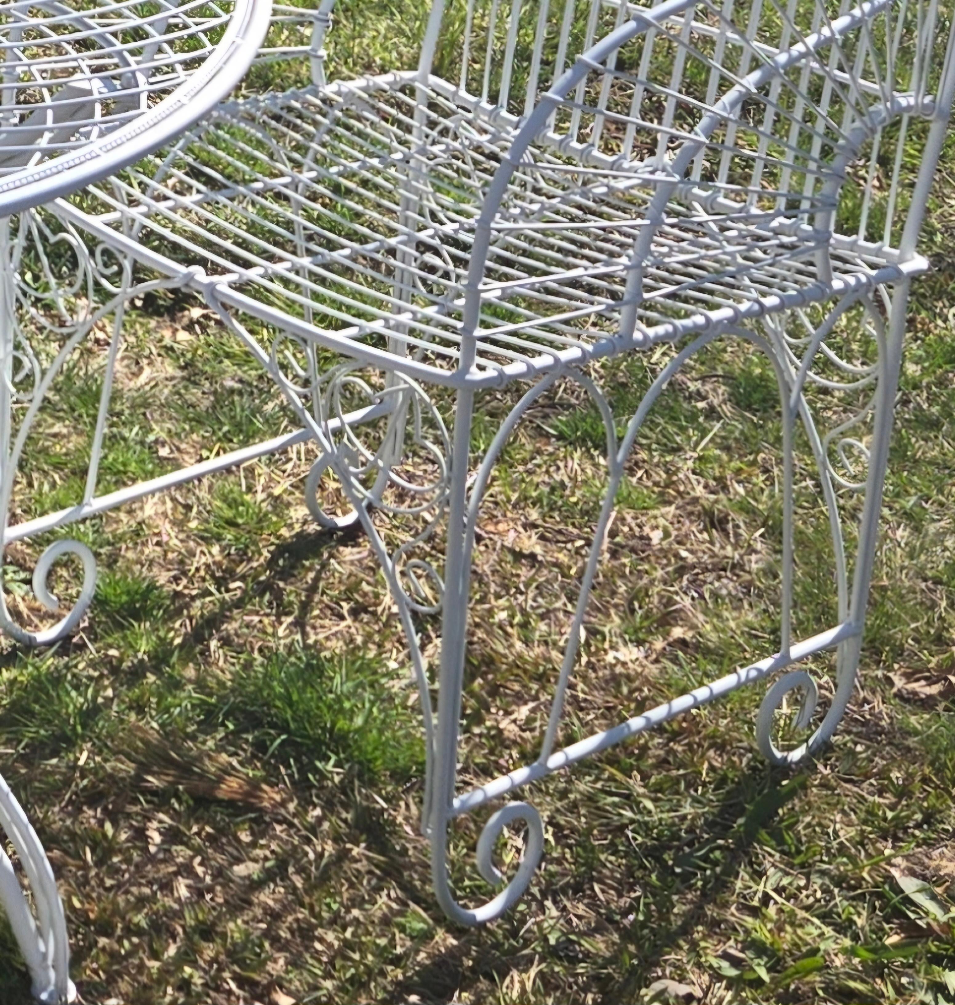 Mid-Century Modern Victorian Wrought Iron Outdoor Chairs For Sale