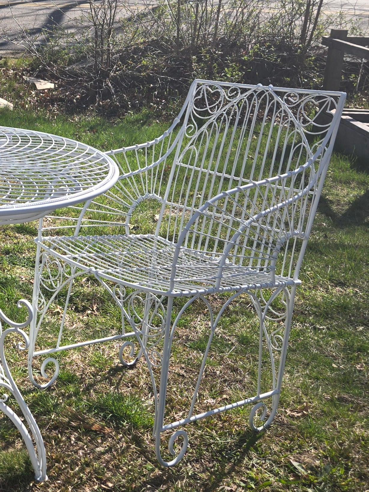 Metal Victorian Wrought Iron Outdoor Chairs For Sale