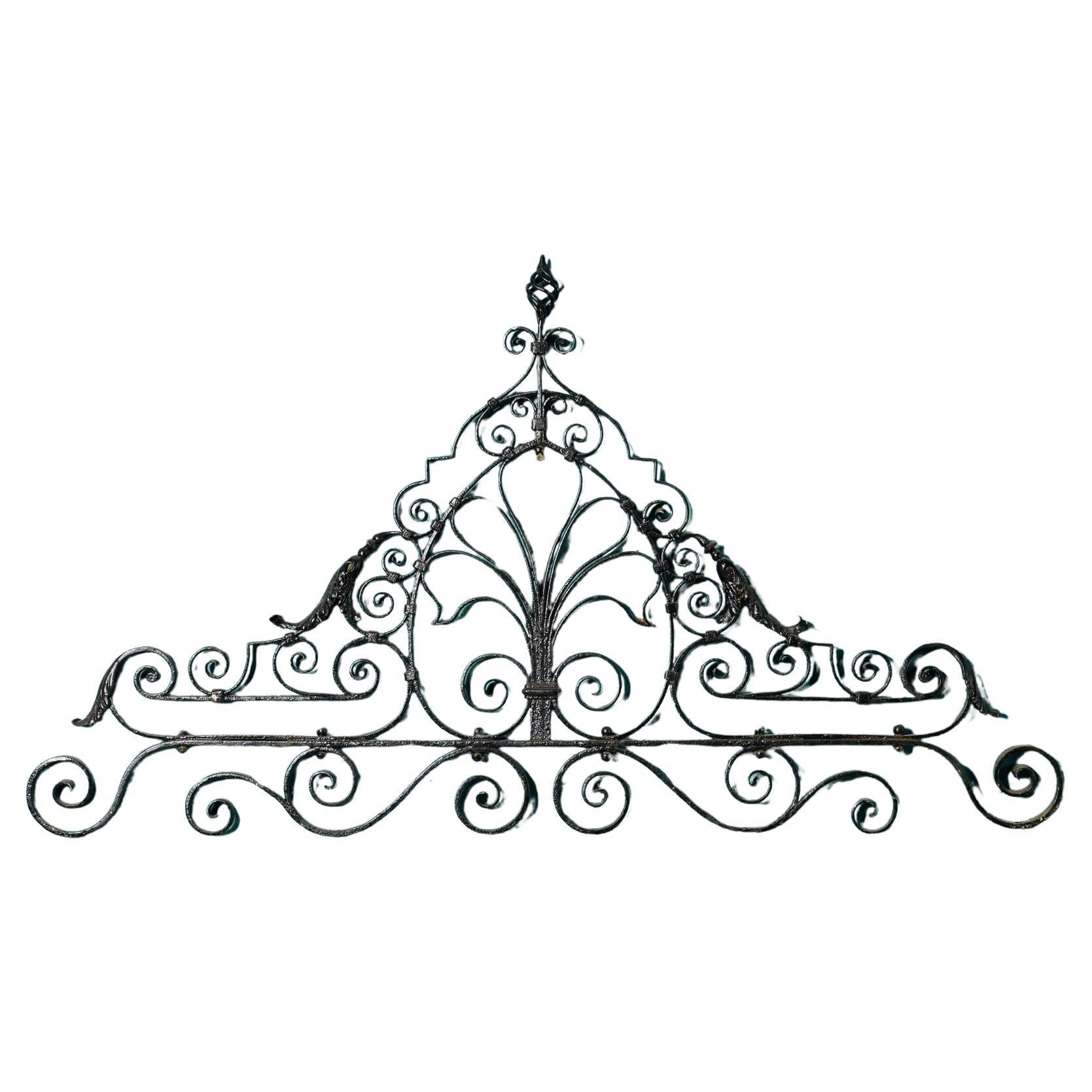 Victorian Wrought Iron Gate Overthrow For Sale