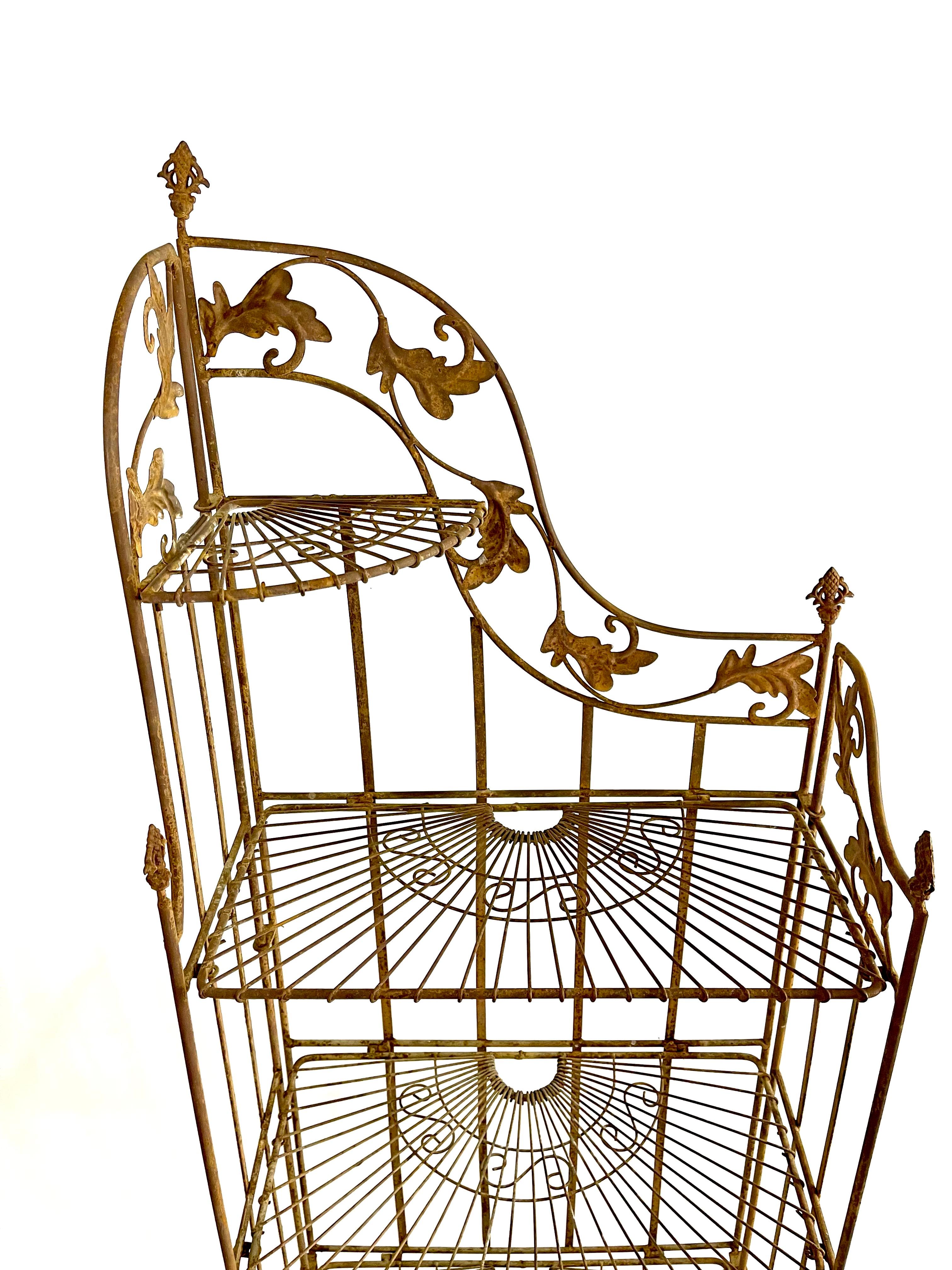 This vintage wrought iron plant shelf is the answer to your plant storage problems, both practical and sophisticated. Not only is it absolutely stunning with all the handmade iron details. It is also fully foldable to allow you to have space on your