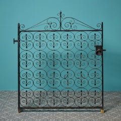 Victorian Wrought Iron Side Gate with Scrolling Brackets