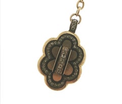 Victorian Yellow 18 Karat Gold Locket Pendant with Enamel and Diamonds