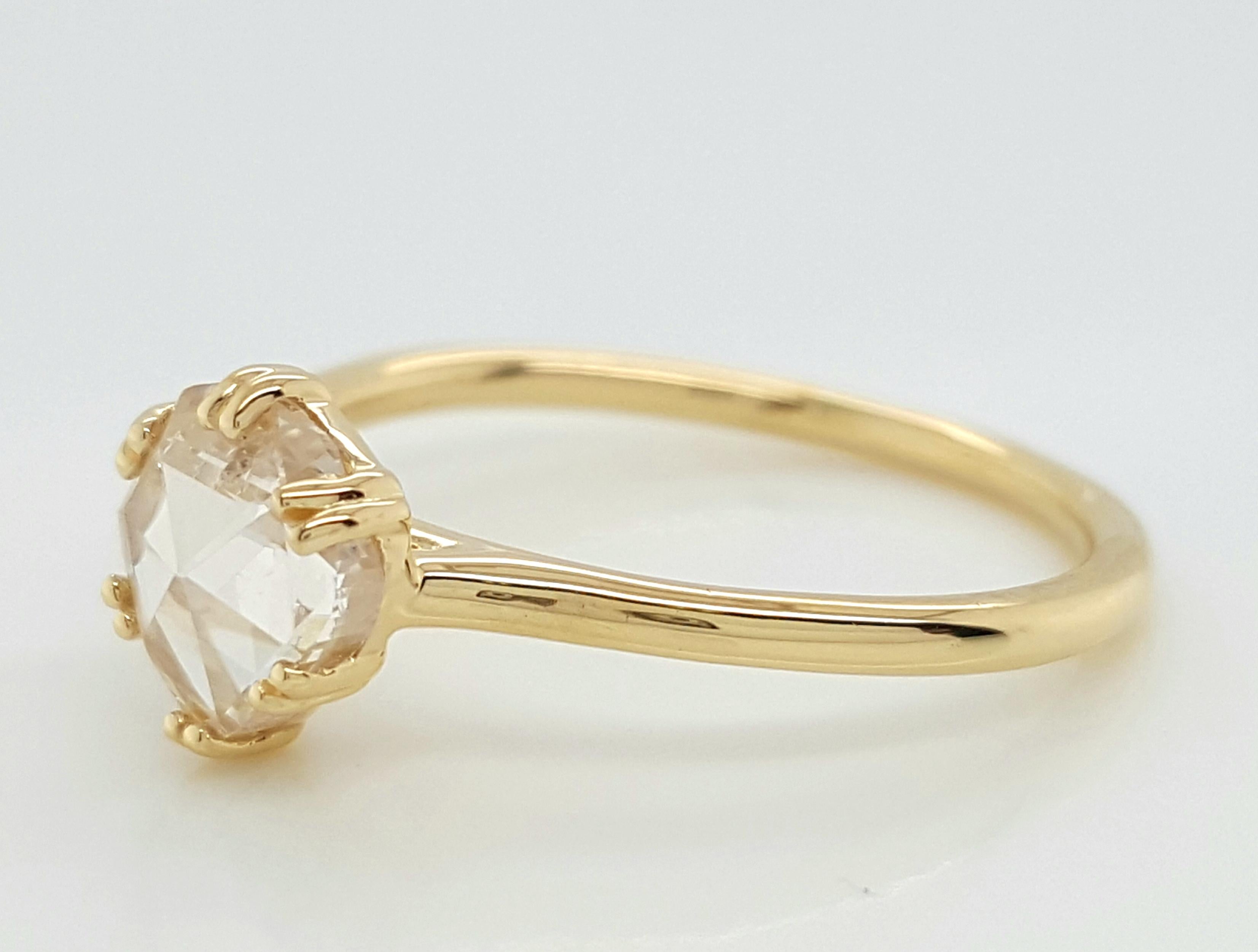 Victorian Yellow Gold 0.90 Carat Rose Cut Diamond Solitaire Ring 1