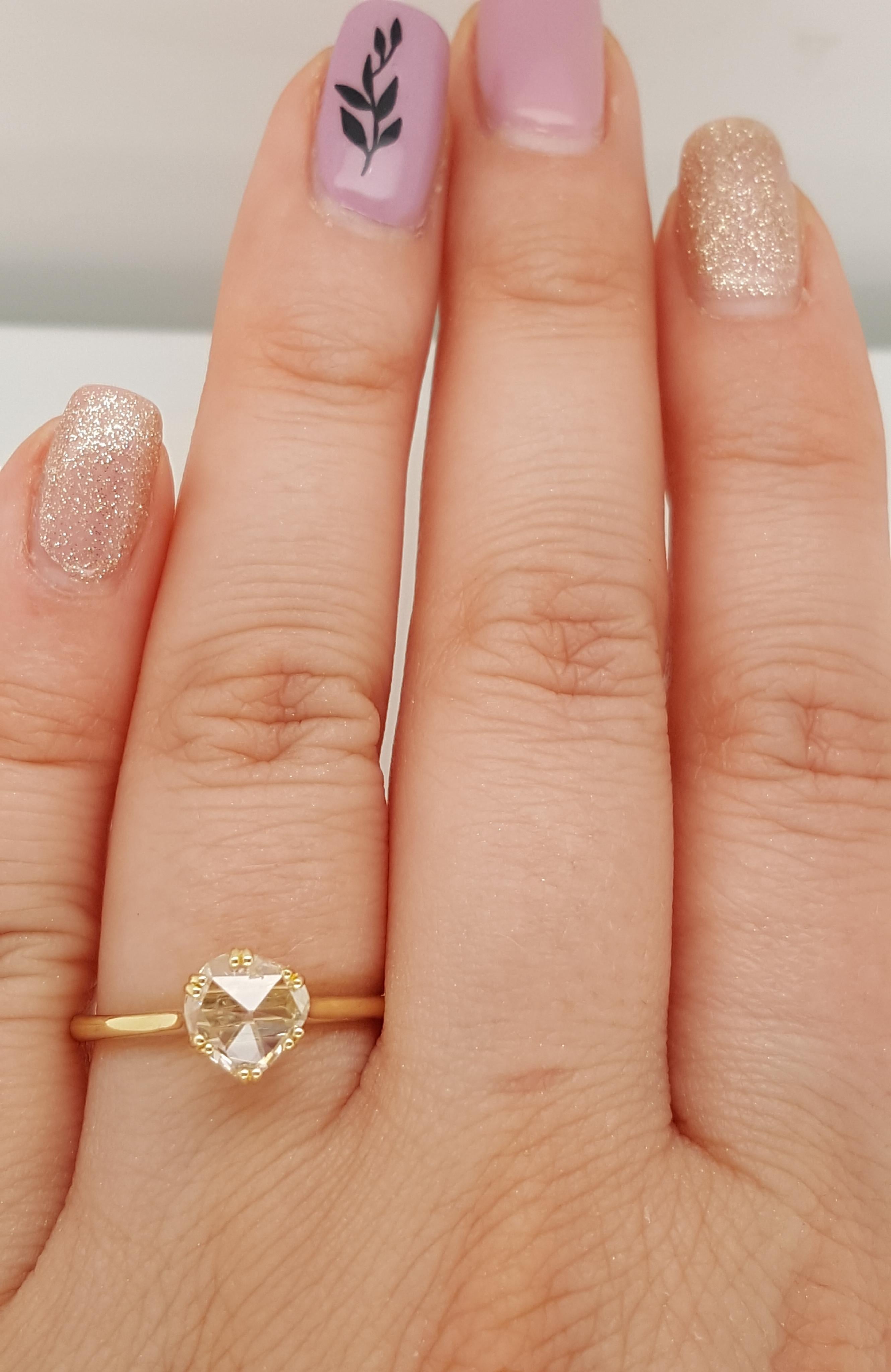 Victorian Yellow Gold 0.90 Carat Rose Cut Diamond Solitaire Ring 4