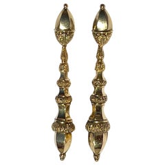 Victorian Yellow Gold 1800s Portuguese Chiseled Acorn Earrings