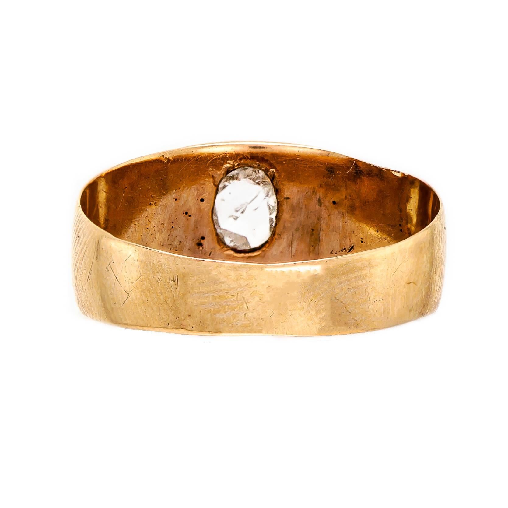 Rose Cut Victorian Yellow Gold and Rose-Cut Diamond Ring