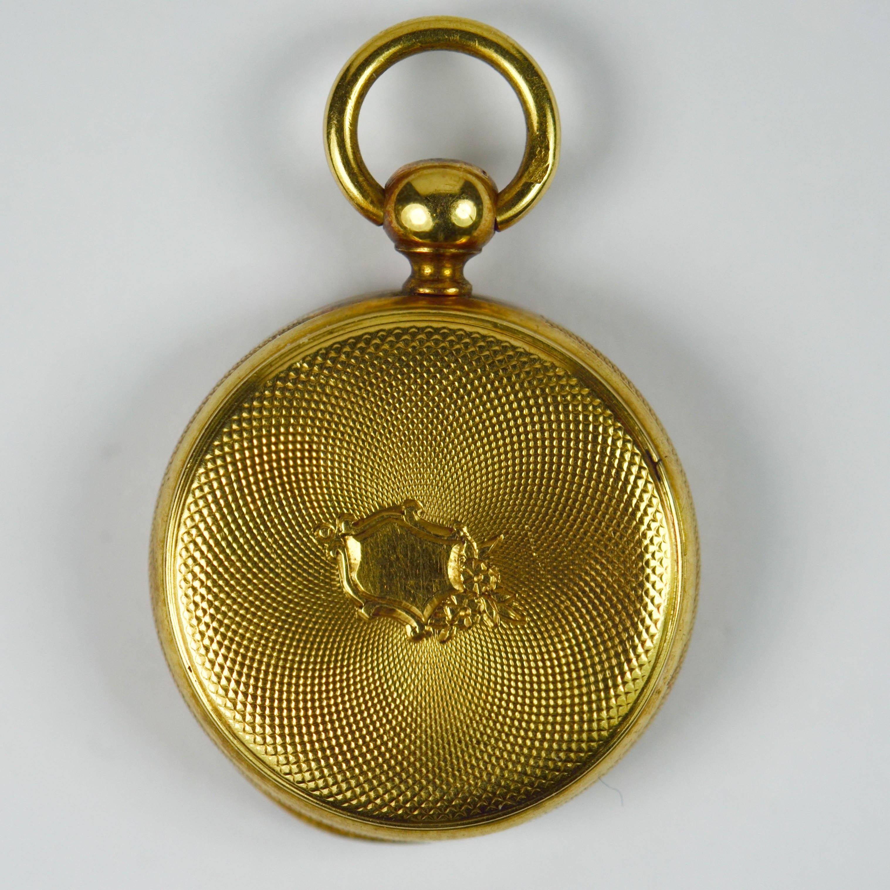 Women's or Men's Victorian Yellow Gold Barometer Fob Charm Pendant