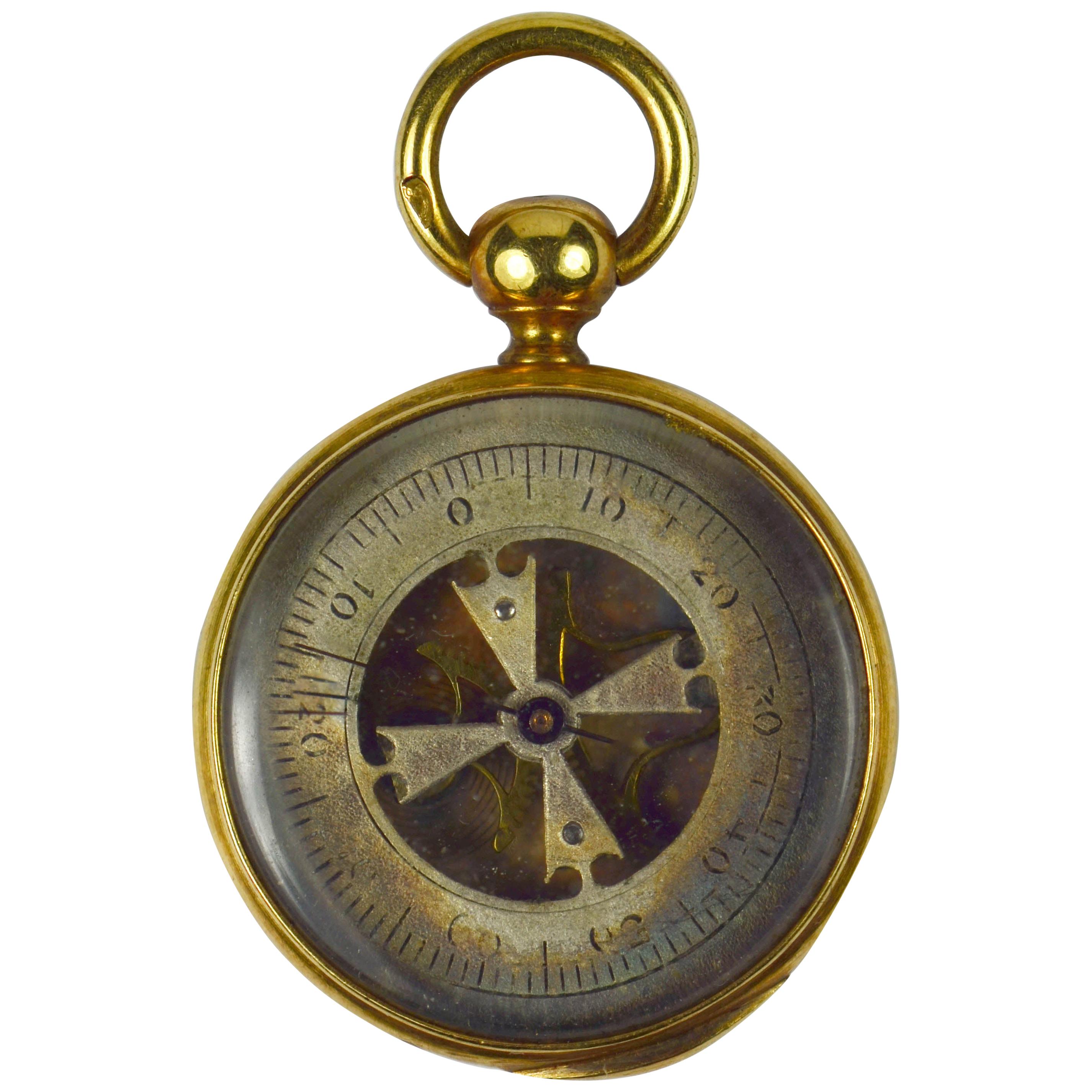 Victorian Yellow Gold Barometer Fob Charm Pendant