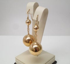 Victorian Yellow Gold Bead Dangle Earrings