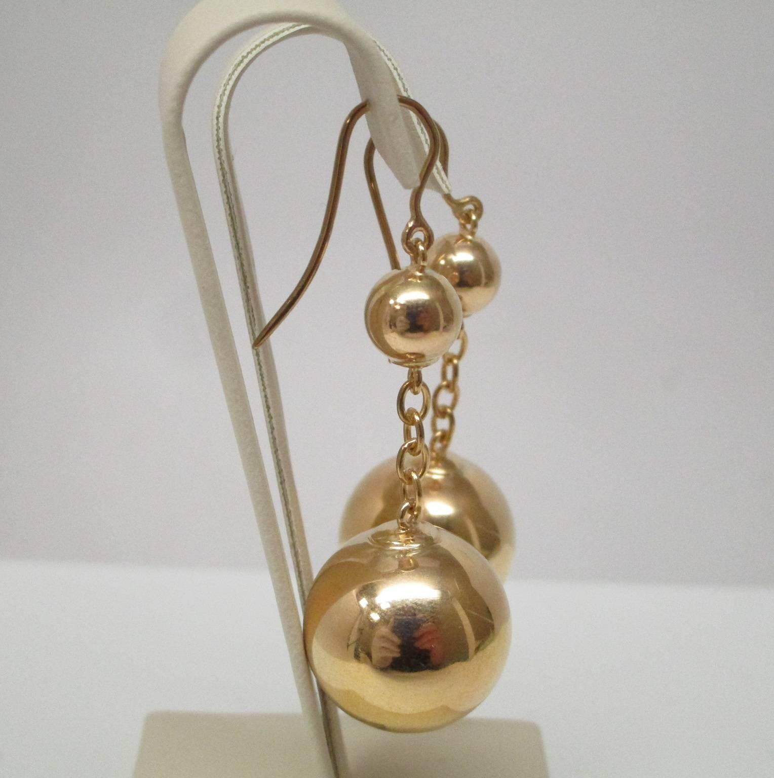 Victorian Yellow Gold Bead Dangle Earrings In Excellent Condition In Lexington, KY