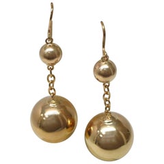 Victorian Yellow Gold Bead Dangle Earrings