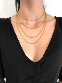 Victorian Yellow Gold Belcher Long Guard Belcher Link Necklace