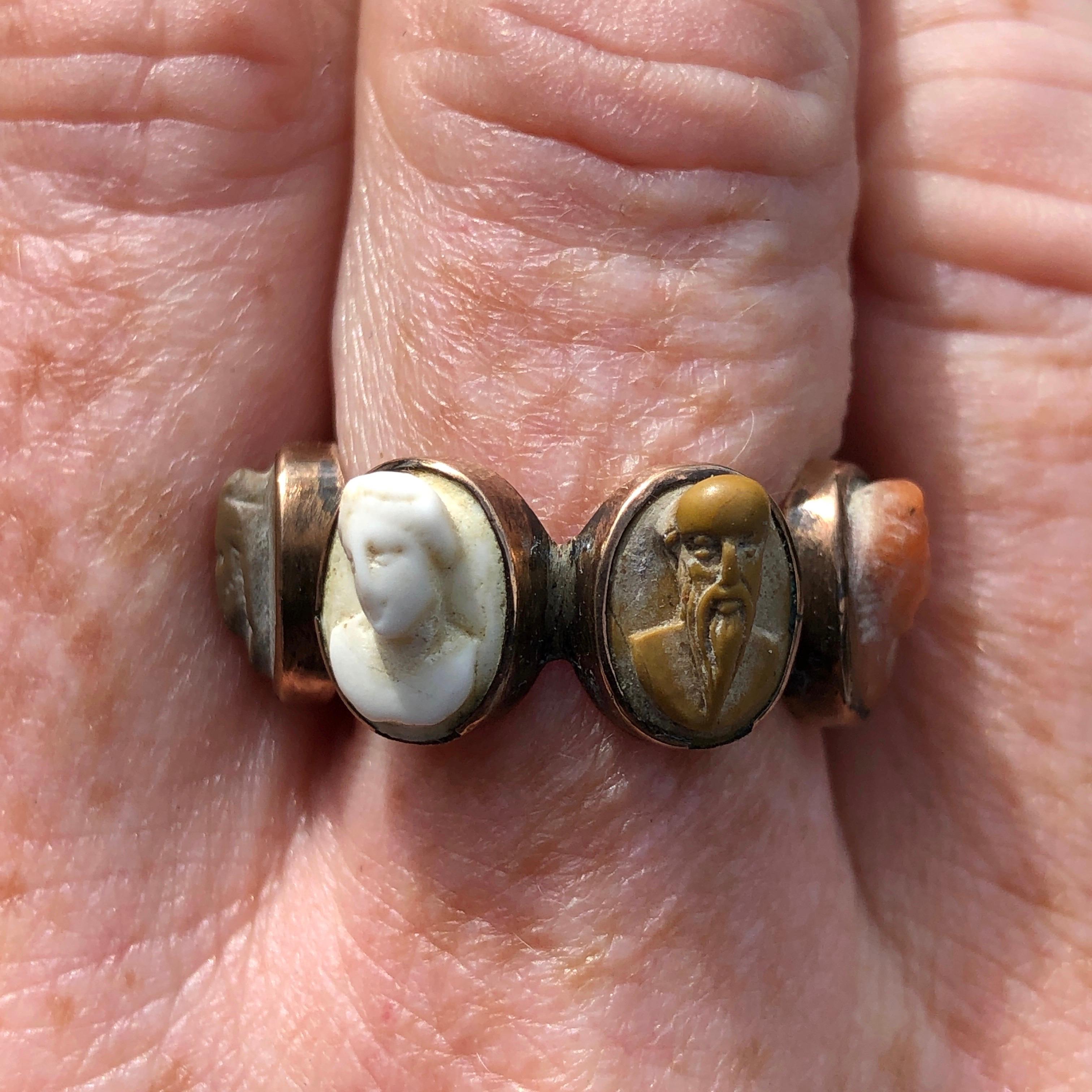 Victorian Yellow Gold Cameo Ring For Sale 2