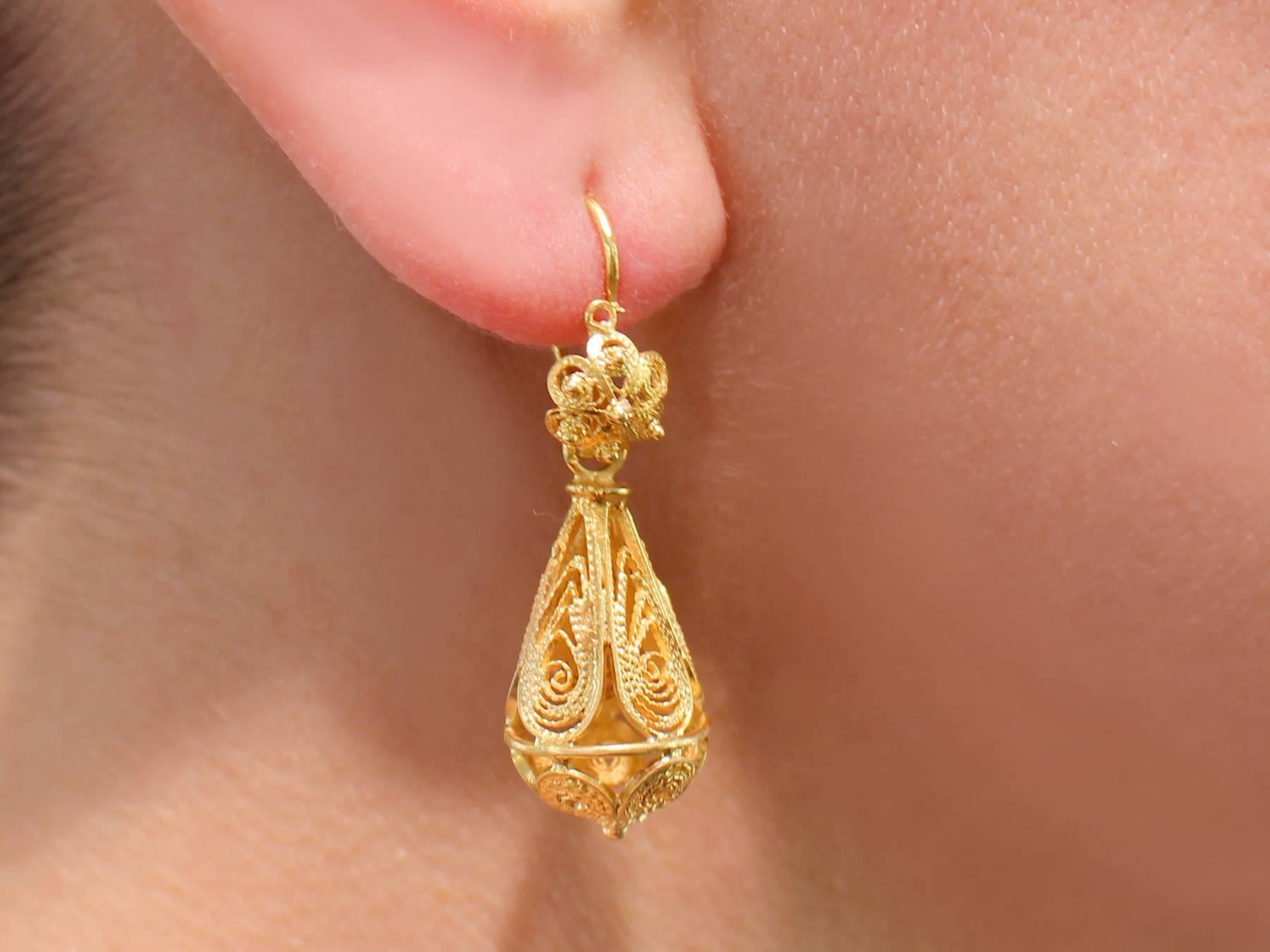 Victorian Yellow Gold Drop Earrings 2
